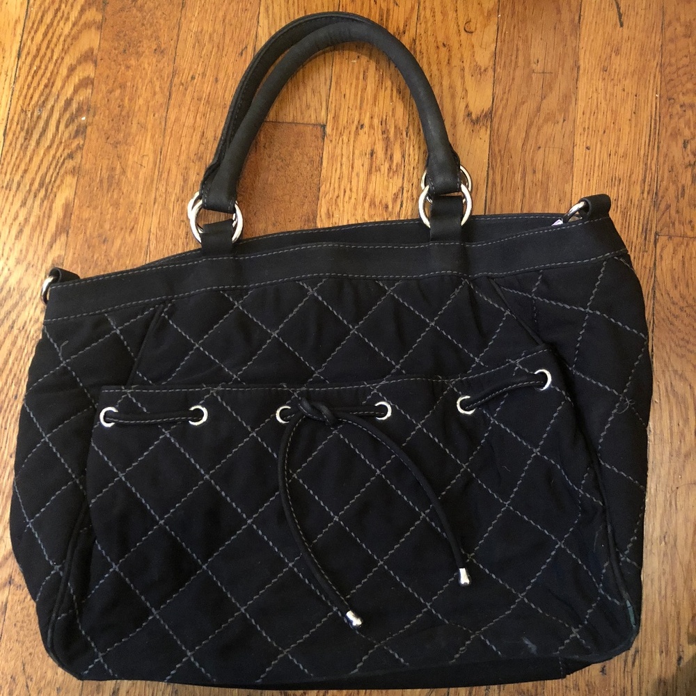 Vera Bradley Black Microfiber Tote Bag